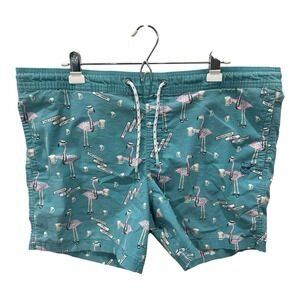 Party Pants Men's L Flamingo Take A Pitcher Funny Swim Trunk Shorts Retro 80s